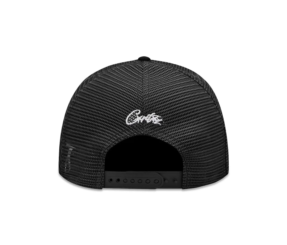 Corteiz Alcatraz Puff Print Trucker Hat Black White – Section Store