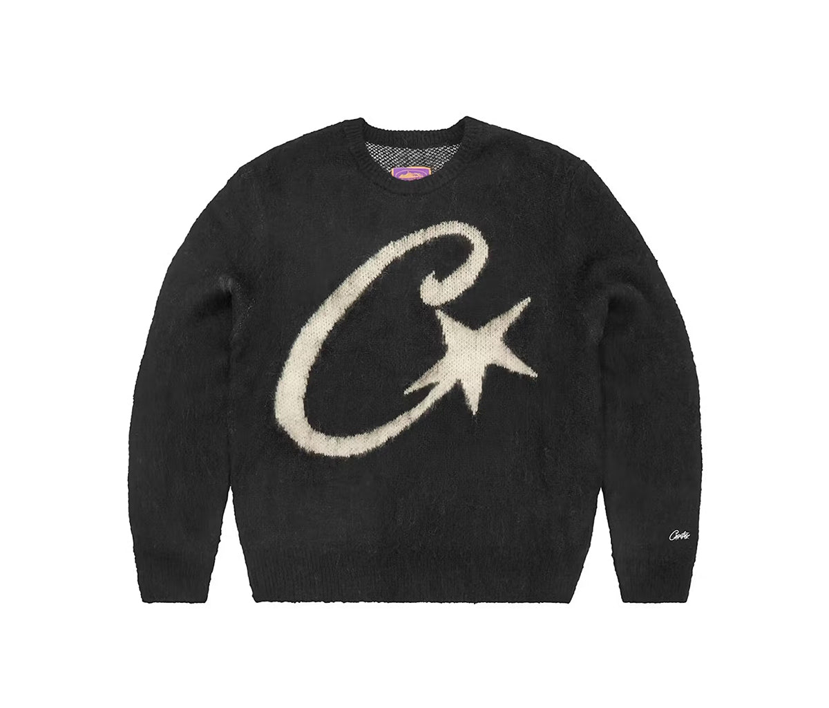 corteiz ニット Corteiz C Star Mohair Knit Sweater Black – Section Store