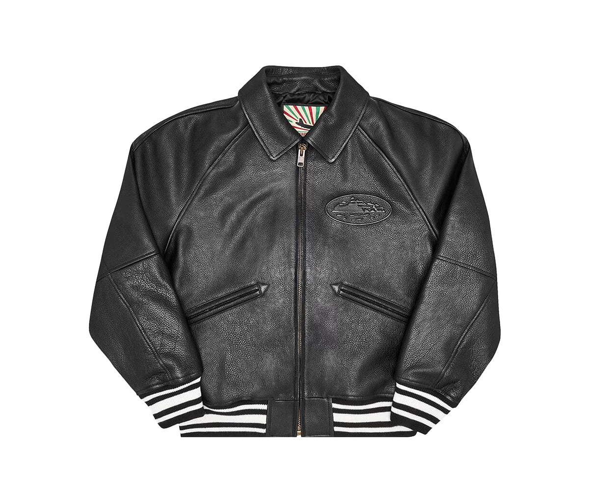 Corteiz Leather Jacket Black