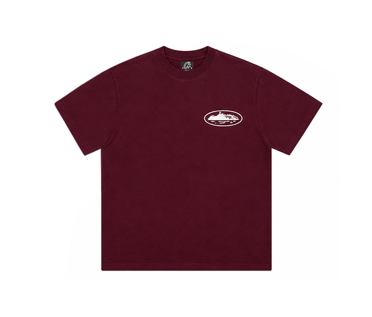Corteiz Island Puff Print Tee Burgundy – Section Store