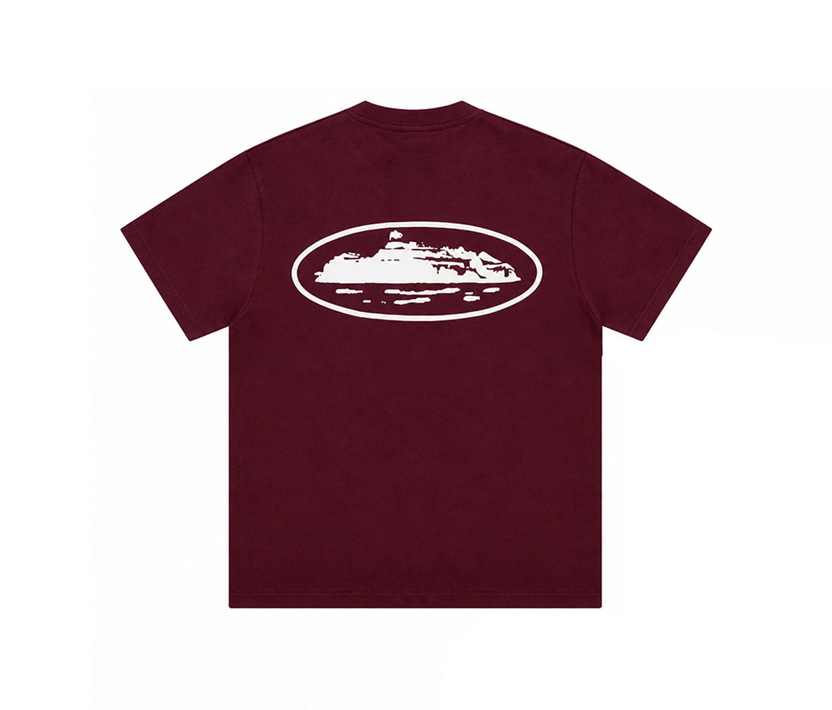 Corteiz Island Puff Print Tee Burgundy – Section Store