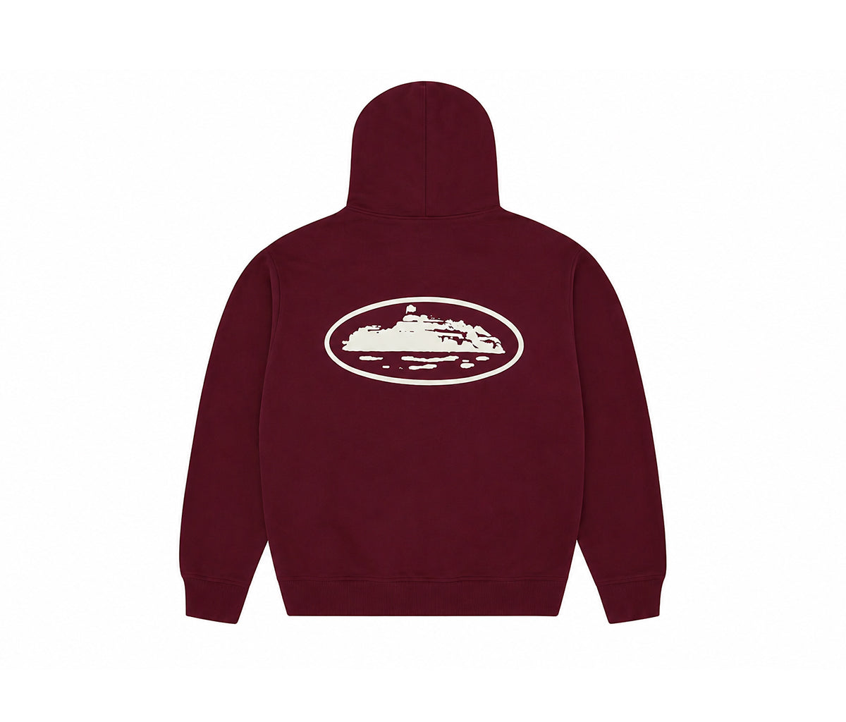 Corteiz Island Puff Print Zip Hoodie Burgundy – Section Store