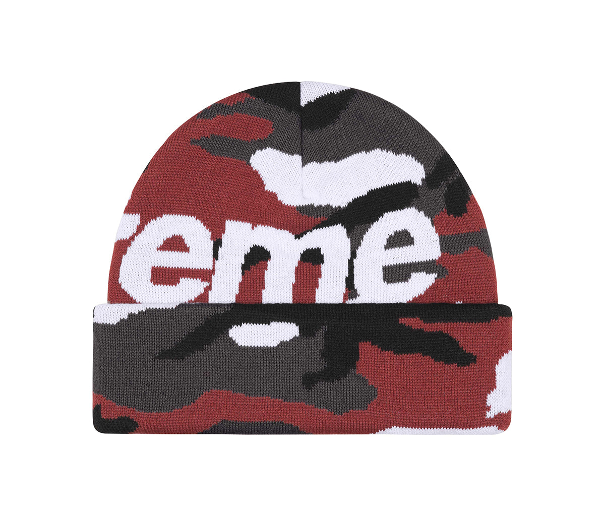 Supreme Big Logo Beanie Red Camo (2025) – Section Store