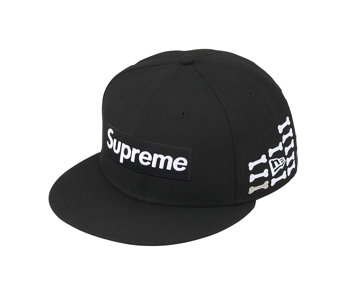 Supreme Bones Box Logo New Era 59Fifty Fitted Hat Black – Section