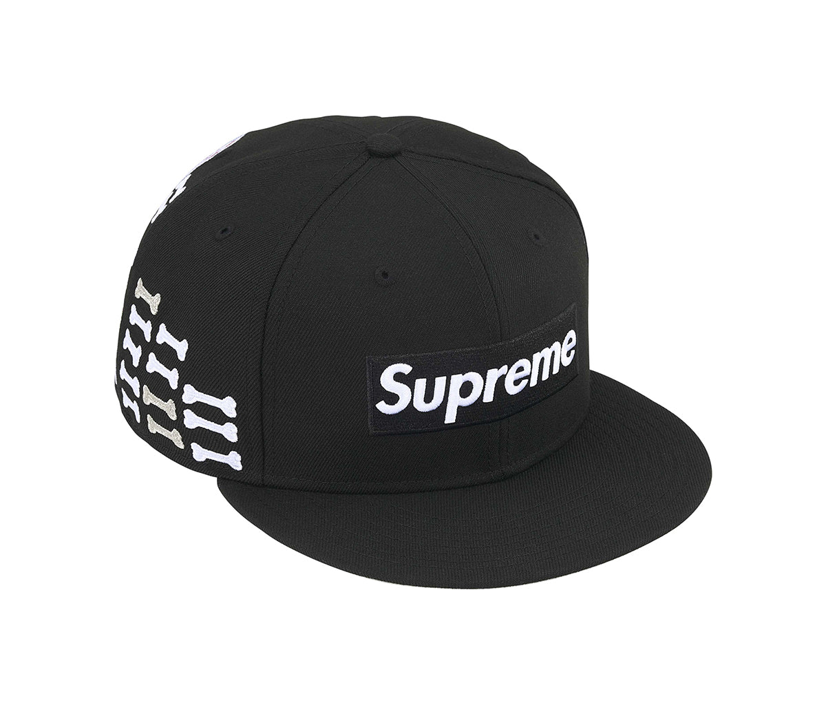 Supreme Bones Box Logo New Era 59Fifty Fitted Hat Black – Section