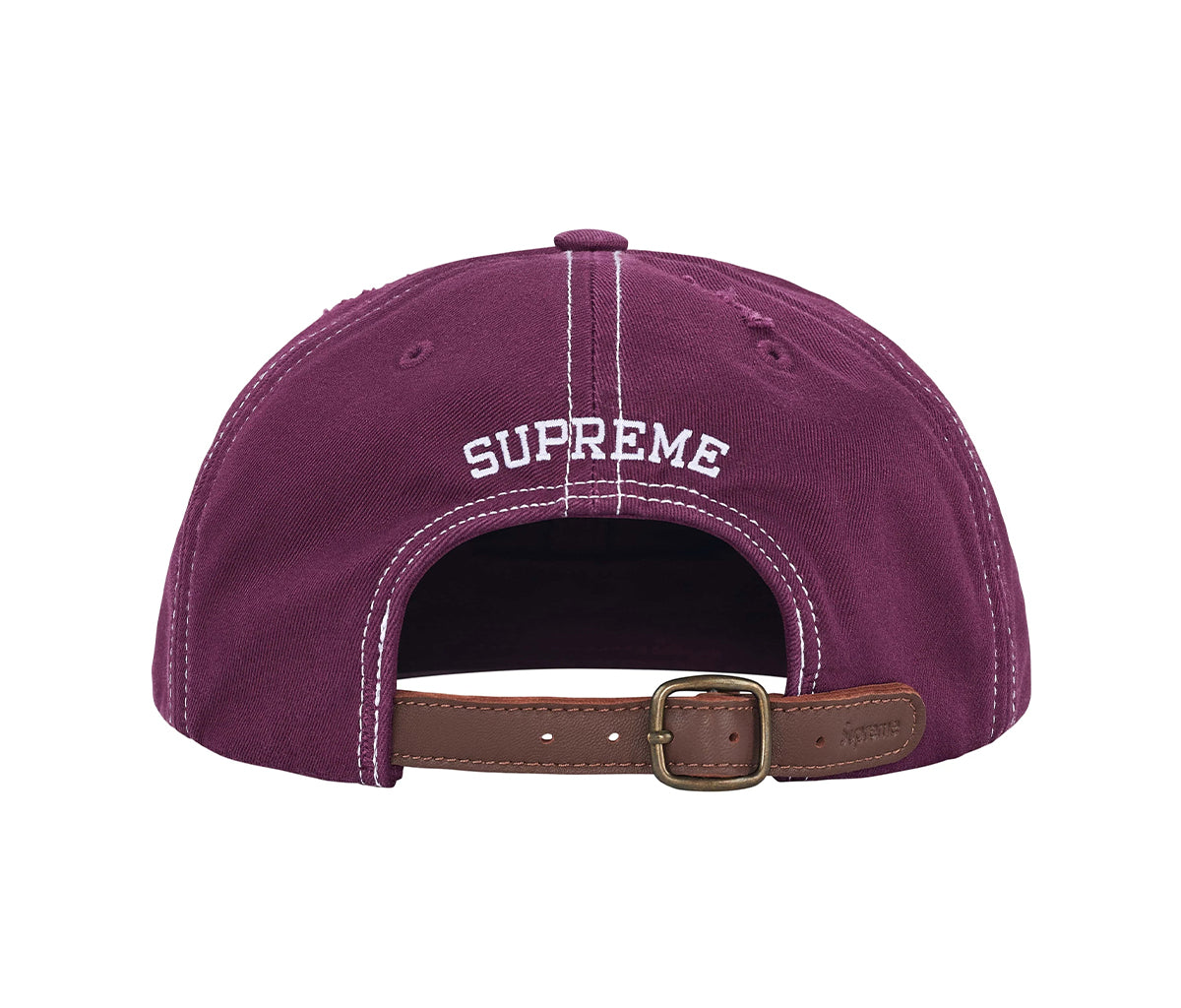 Supreme Distressed Script 6-Panel Dark Purple – Section Store