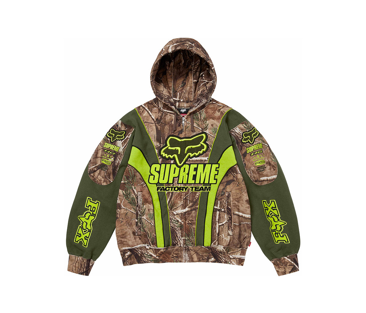 Supreme Fox Racing Zip Up Hooded Sweatshirt Realtree AP Camo