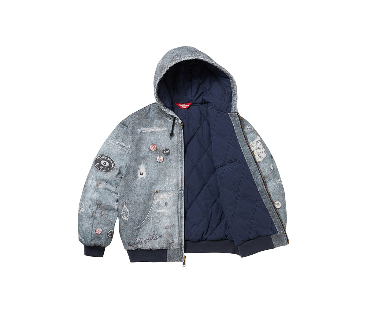Supreme HJR Trompe L'oeil Hooded Work Jacket Blue – Section Store