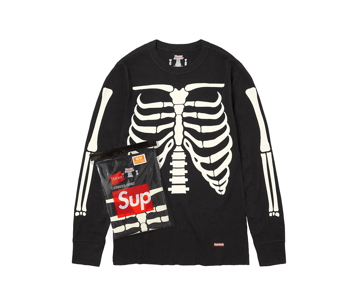 Supreme Hanes Bones Thermal Crew Black (1 Pack) – Section Store