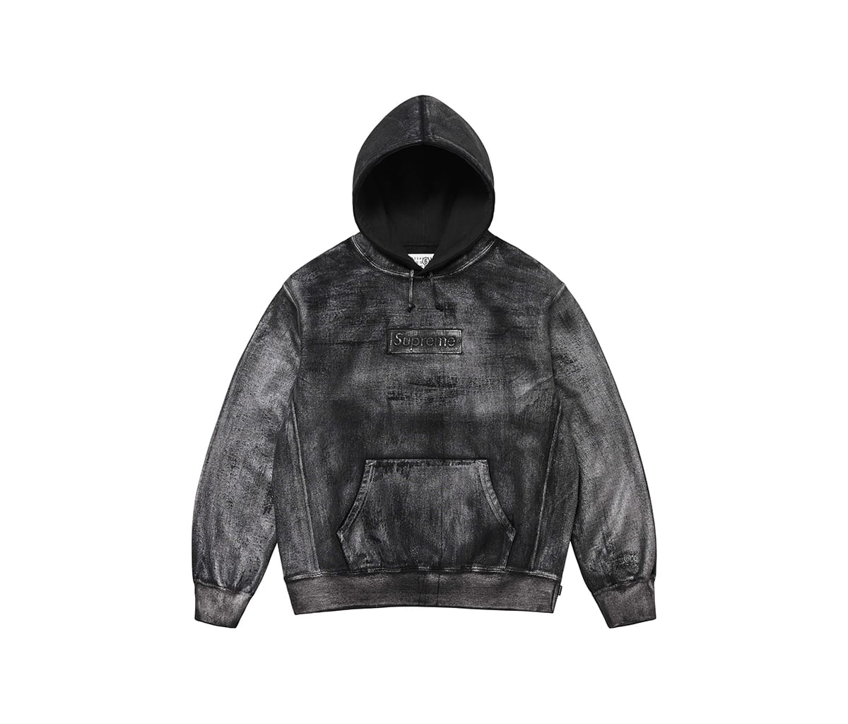 Supreme MM6 Maison Margiela Foil Box Logo Hooded Sweatshirt Black 
