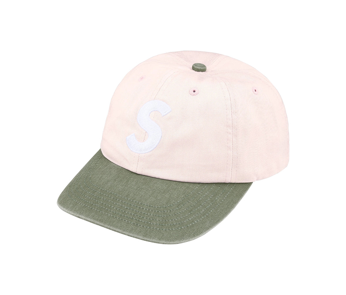 Supreme Pigment Coated 2-Tone S Logo 6-Panel Light Pink – Section