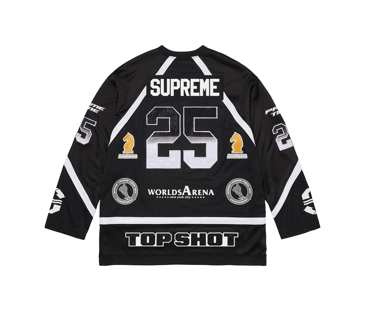 Supreme Rhinestone Hockey Jersey Black – Section Store