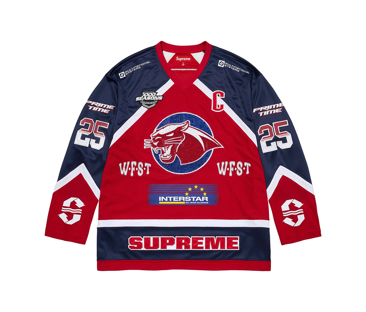 【希少品・美品】シュプリームShootout Hockey Jersey M Supreme Rhinestone Hockey Jersey Red – Section Store