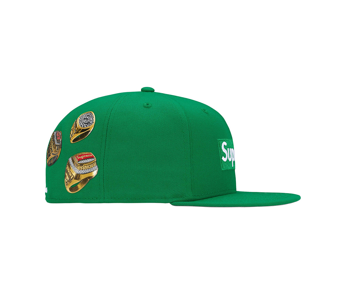 Supreme Rings Box Logo New Era 59Fifty Fitted Hat Green – Section