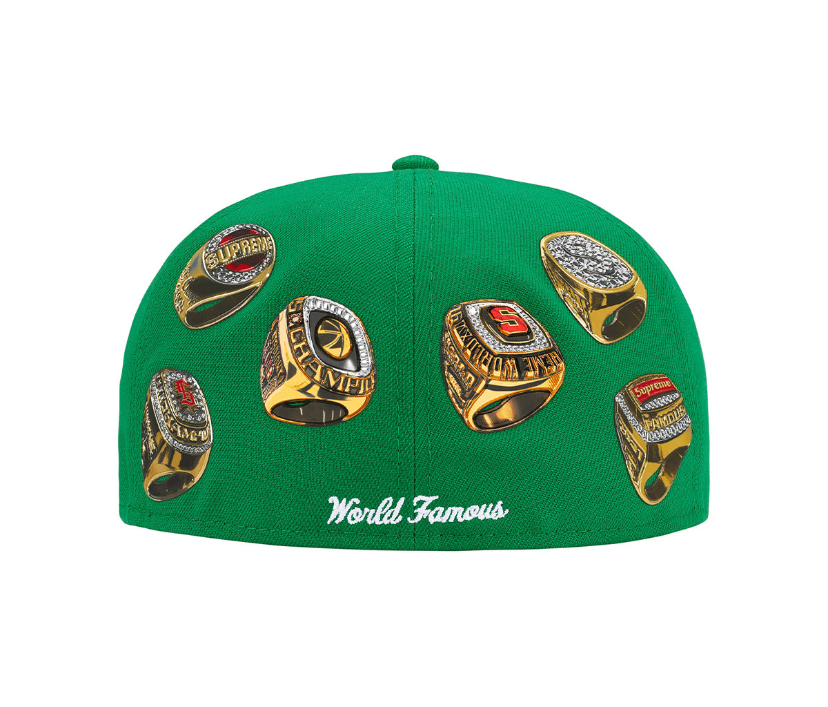 Supreme Rings Box Logo New Era 59Fifty Fitted Hat Green – Section