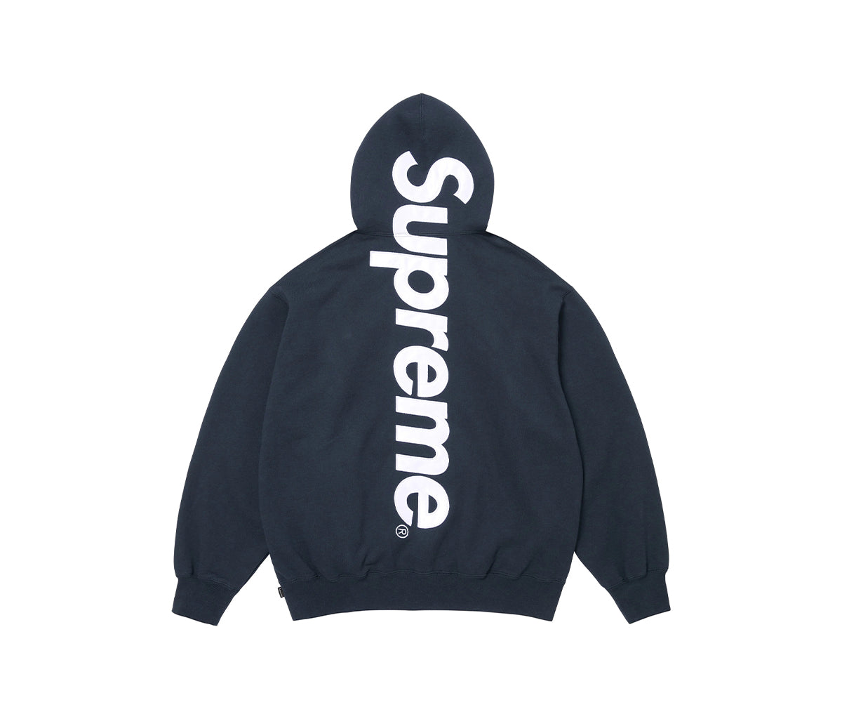 Supreme Satin Appliqué Hooded Sweatshirt Navy – Section Store