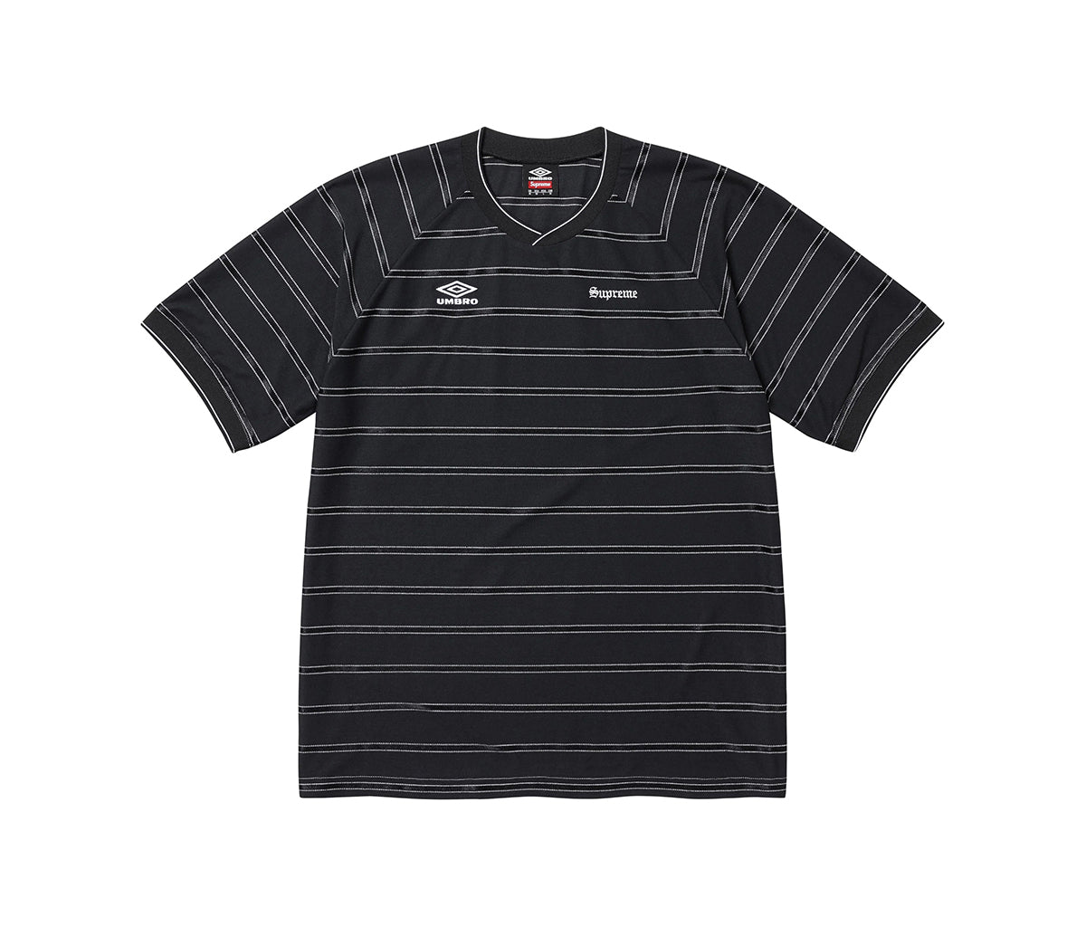Supreme Umbro Stripe Soccer Jersey Black – Section Store