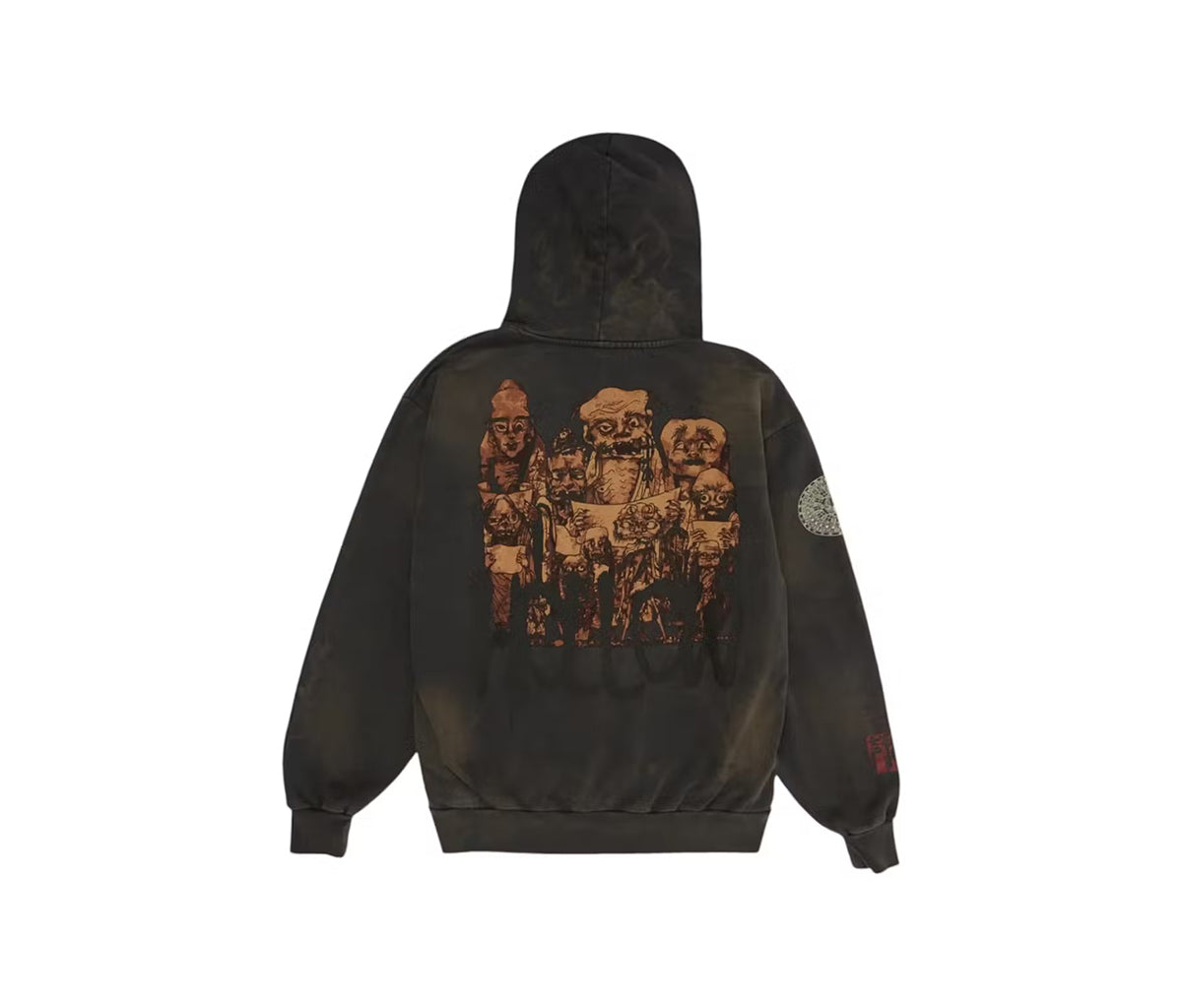 Travis Scott Cactus Jack Takashi Murakami Hollow Hoodie Brown