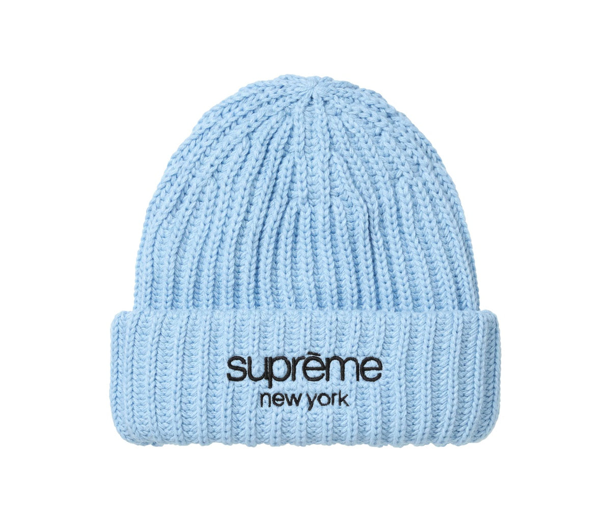 帽子 supreme ClassicLogo Chunky Ribbed Beanie Supreme Classic Logo Chunky Ribbed Beanie Light Blue – Section Store