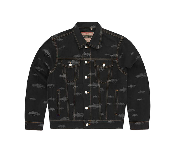 Corteiz Alcatraz Pattern Denim Jacket Black – Corteiz