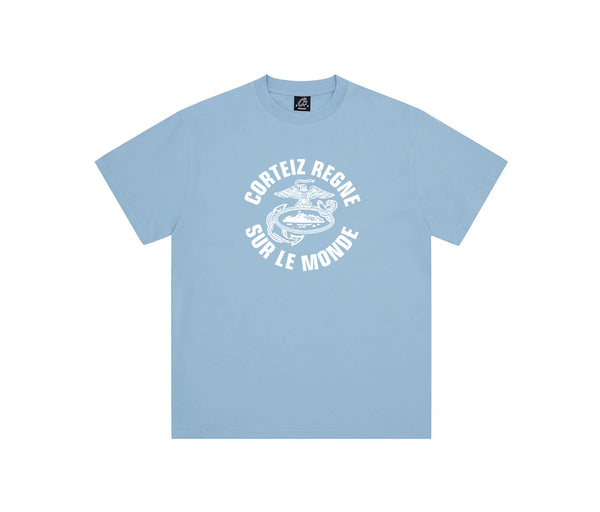 Corteiz Eagle Regne Sur Le Monde Tee Baby Blue – Corteiz