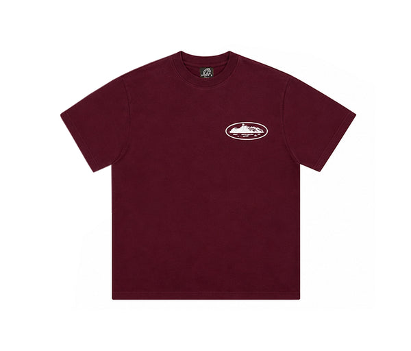 Corteiz Island Puff Print Tee Burgundy – Corteiz