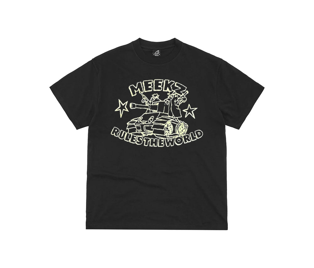 Corteiz Meekz Rules The World Tee Black