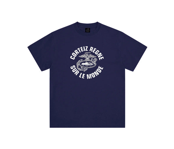 Corteiz Eagle Regne Sur Le Monde Tee Navy – Corteiz