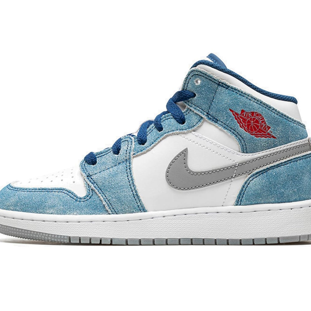 Air Jordan 1 Mid French Blue Fire Red