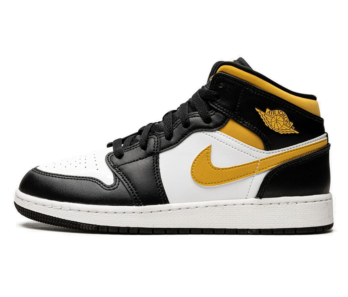 Air Jordan 1 Mid White Pollen Black