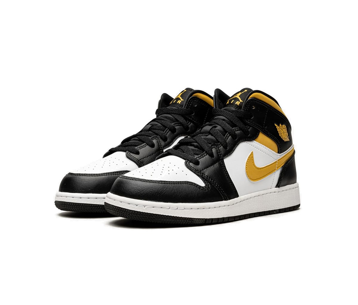 Air Jordan 1 Mid White Pollen Black