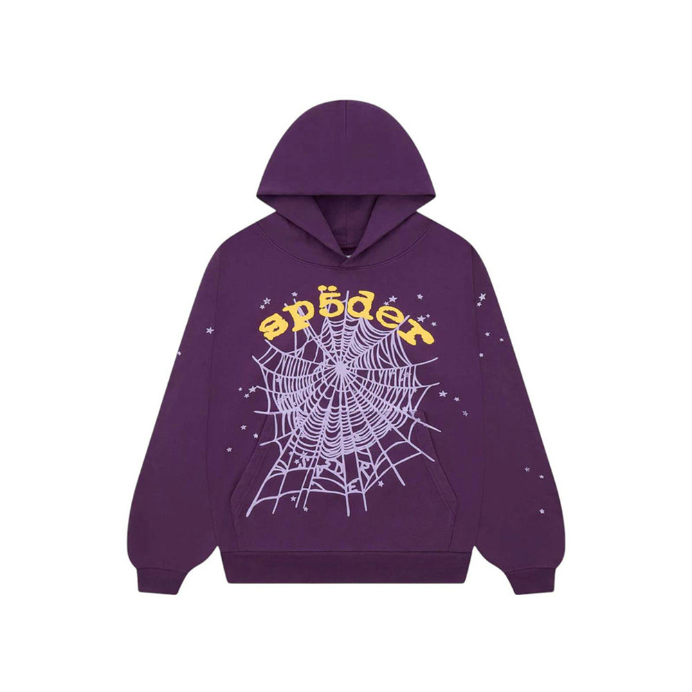 Sp5der Star OG Web V2 Hoodie Purple