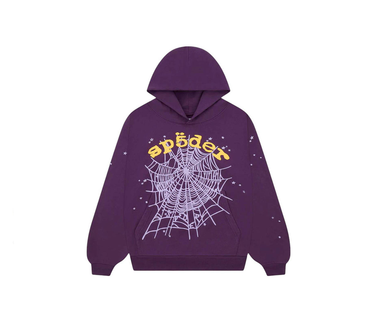 Sp5der Star OG Web V2 Hoodie Purple