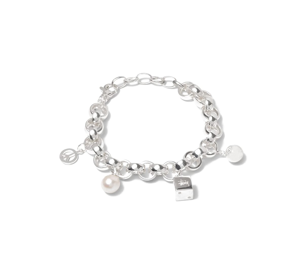 Stussy Icon Charm Bracelet Sterling Silver