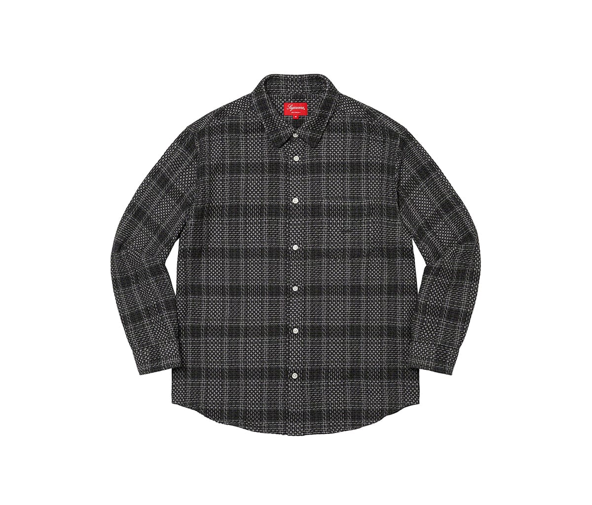 Supreme Basket Weave Plaid Shirt Black