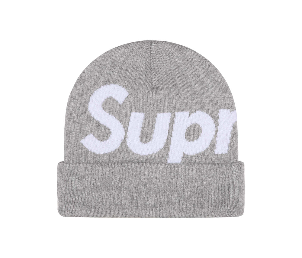 Supreme Big Logo Beanie Heather Grey