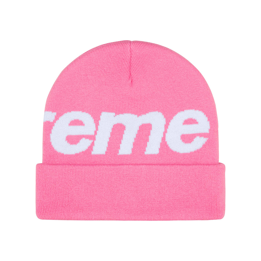 Supreme Big Logo Beanie Pink