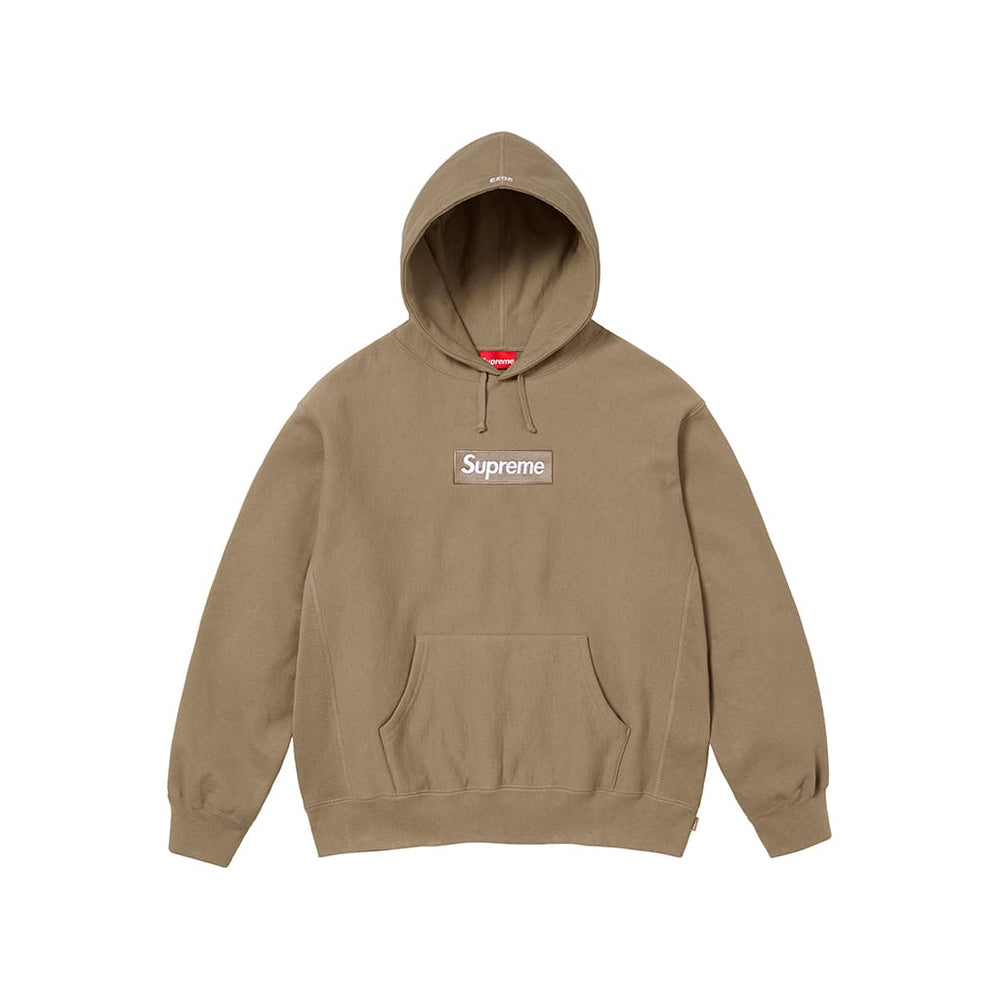 Supreme Box Logo Hooded Sweatshirt Dark Sand