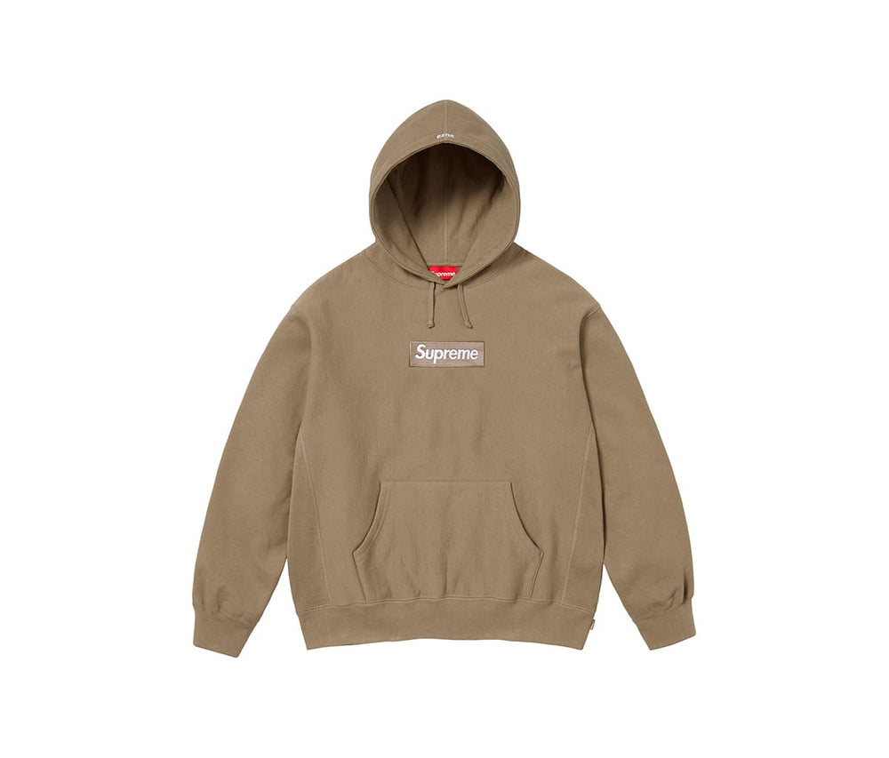 Supreme Box Logo Hooded Sweatshirt Dark Sand