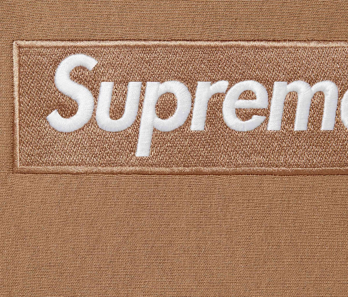 Supreme Box Logo Hooded Sweatshirt Dark Sand – Section Store