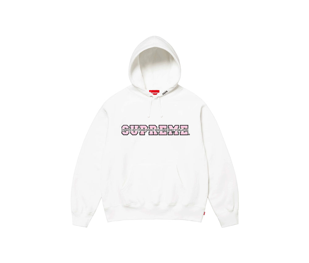 Supreme Collegiate Acronym Hooded Sweatshirt White