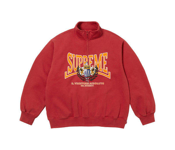 Supreme Crest Applique Half Zip Pullover Dark Red – Supreme