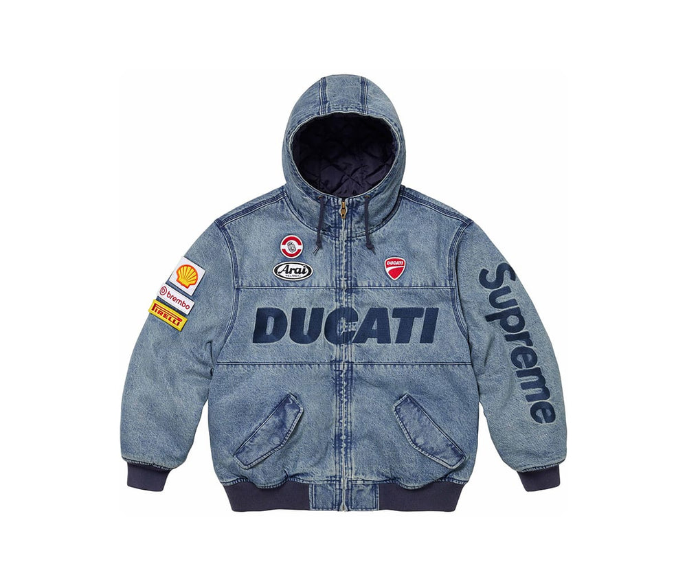 Supreme Ducati Hooded Work Jacket Denim