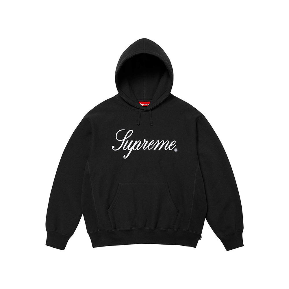 Supreme Embroidered Script Hooded Sweatshirt Black