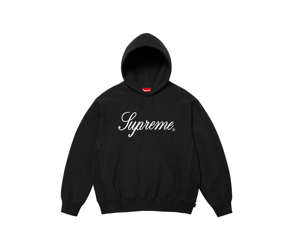 Supreme Embroidered Script Hooded Sweatshirt Black