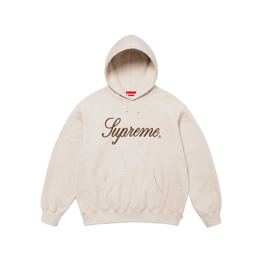 Supreme Embroidered Script Hooded Sweatshirt Stone