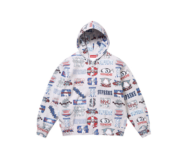 Supreme Flash Zip Up Hooded Sweatshirt Ash Grey – Supreme