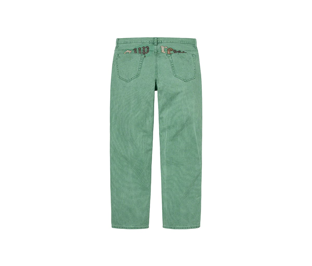 Supreme Great China Wall Canvas 5-Pocket Jean Washed Green