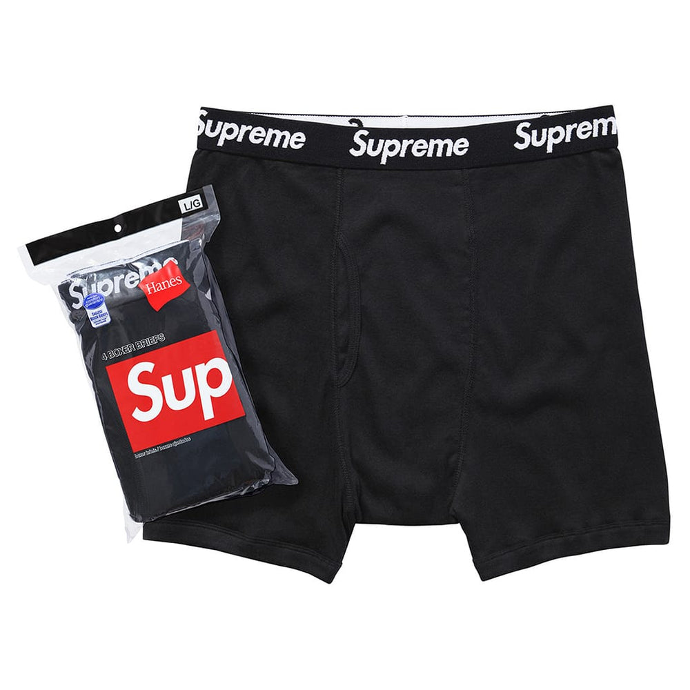 Supreme Hanes Shorts Black (4pcs)