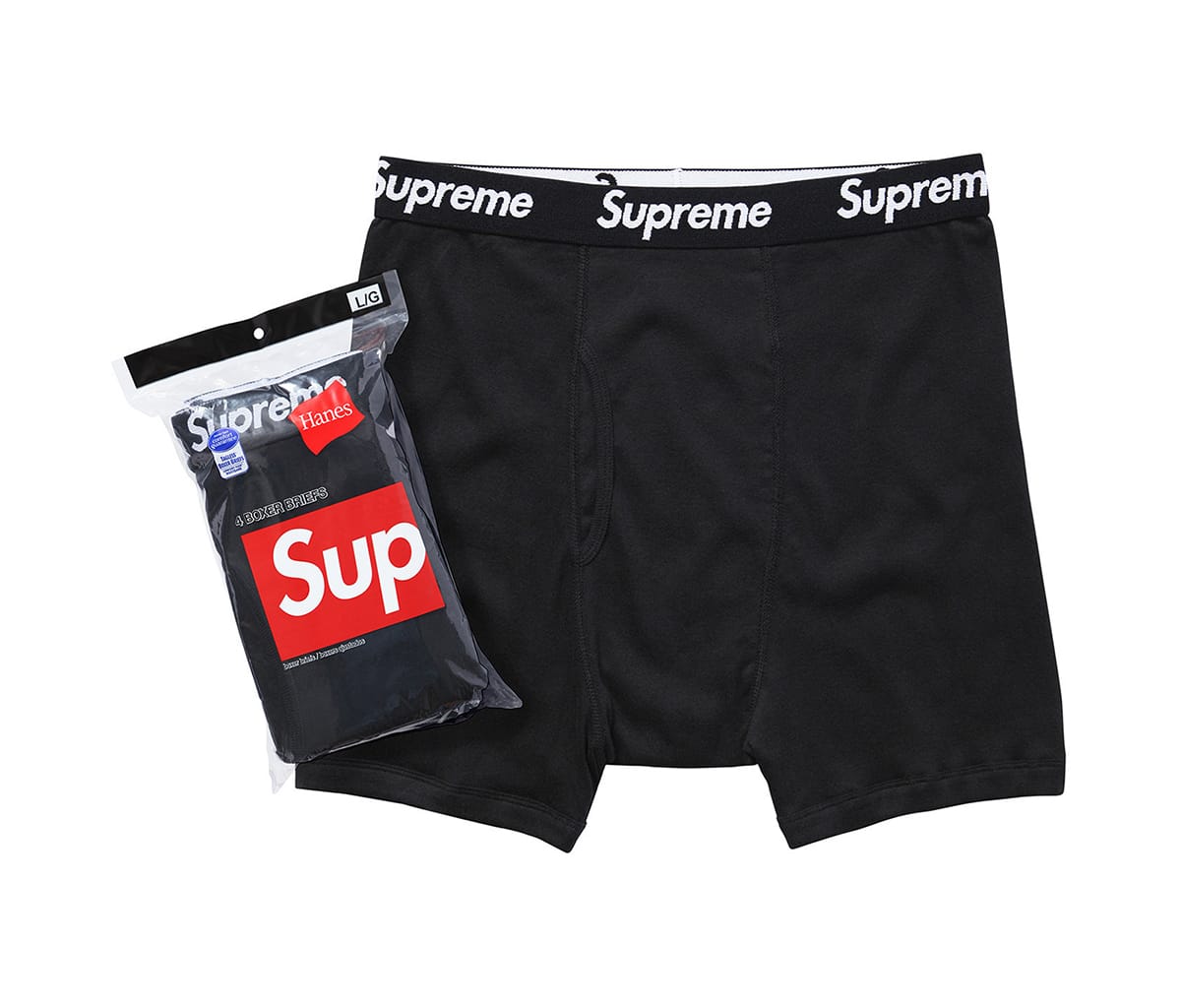 Supreme Hanes Shorts Black (4pcs)